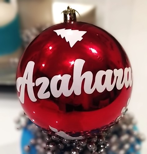 Bola de Navidad Brillante Personalizada con Nombre