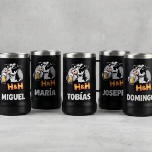 Jarra térmica de cerveza personalizada con nombre o texto